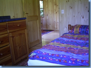 bedroom view of cabin at Antilco, the horse riding ranch in Chile